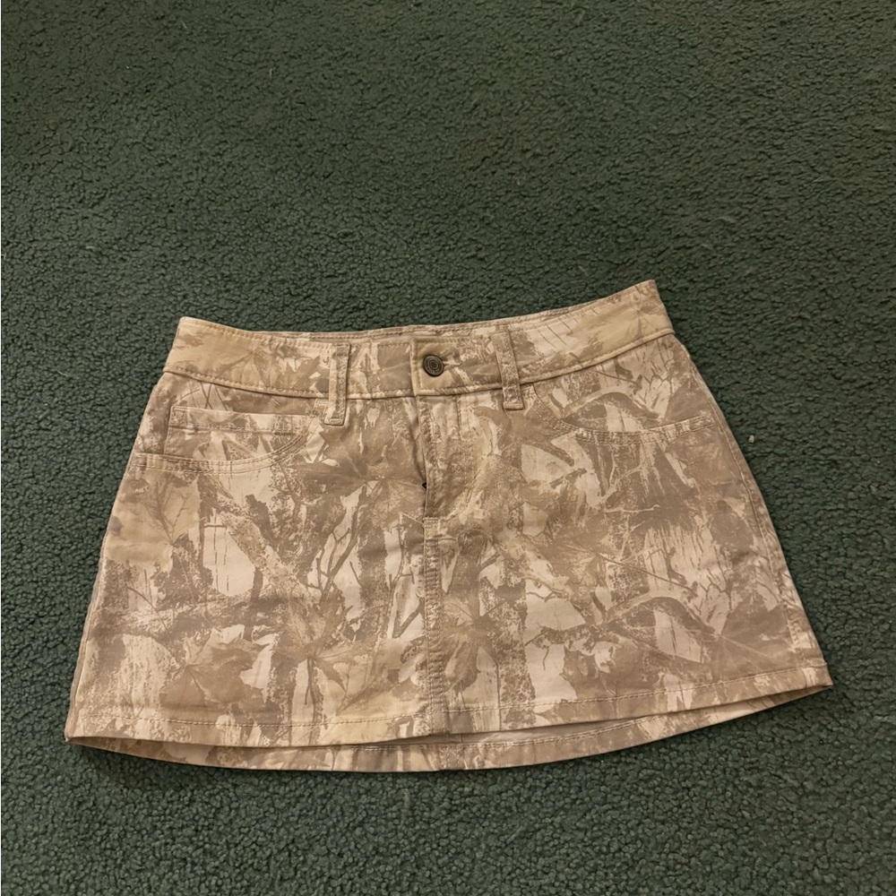 Hollister Tan Camouflage Mini Skirt